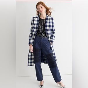 NWT J.Crew Pleated slouchy boyfriend chino pant with plaid patches